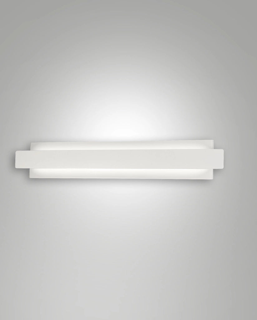 Regolo Lampada da Parete LED Integrato 21W 2150lm 3000K Metallo e Vetro Colore Bianco Design Moderno Dimmerabile a Taglio di Fase IP20 Classe 1