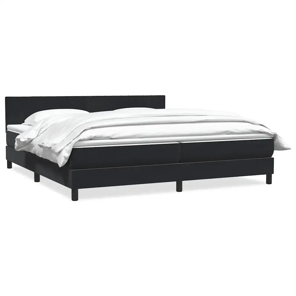 Giroletto a Molle con Materasso Nero 200x220 cm in Velluto 3316469