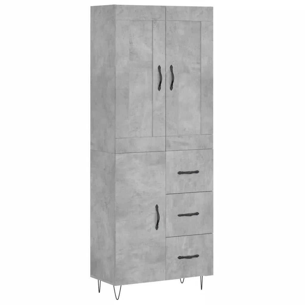Credenza Grigio Cemento 69,5x34x180 cm in Legno Multistrato 3199845