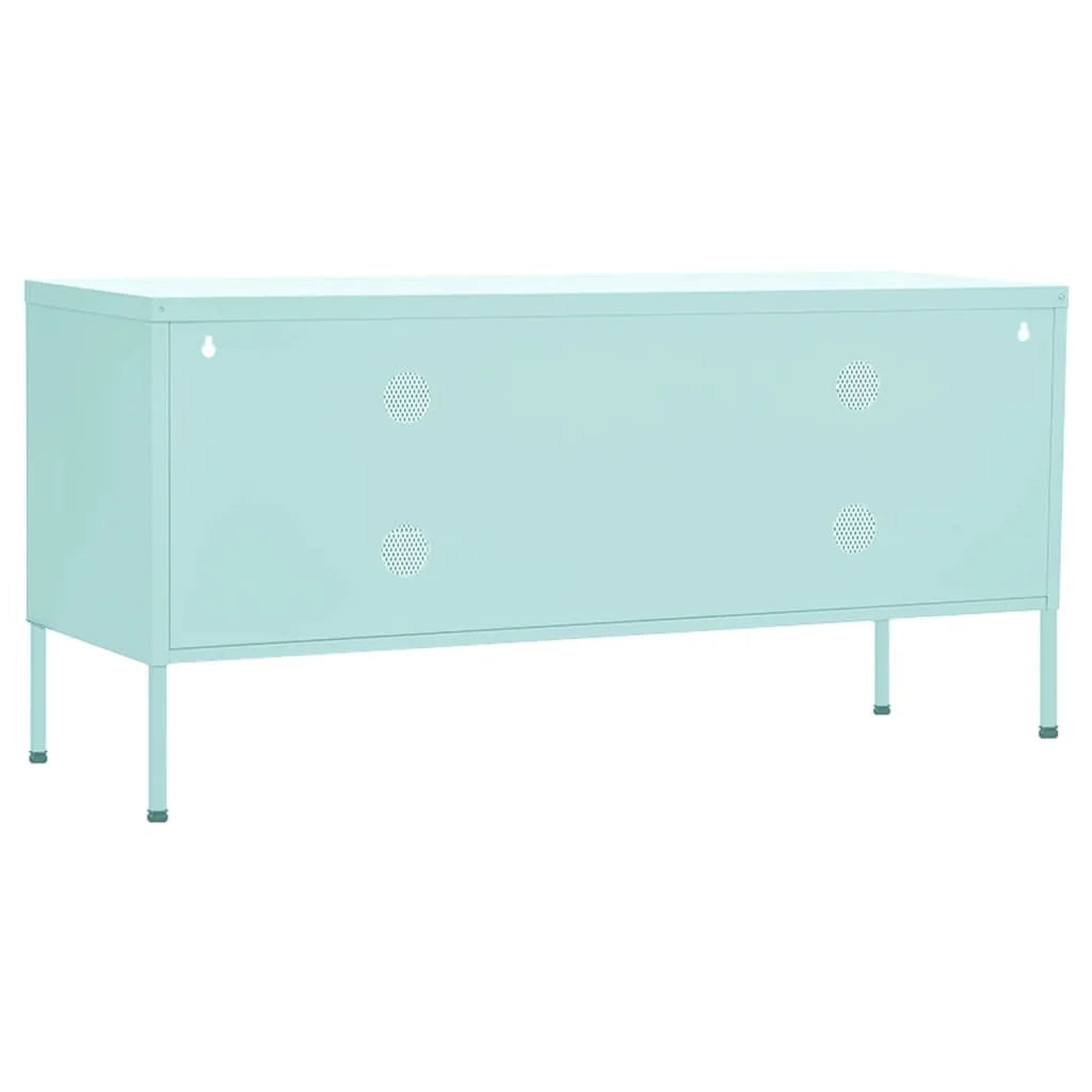 Mobile TV multimediale scaffale TV mobile TV sala da pranzo soggiorno camera da letto verde menta 105 x 35 x 50 cm acciaio verde 02_0027688