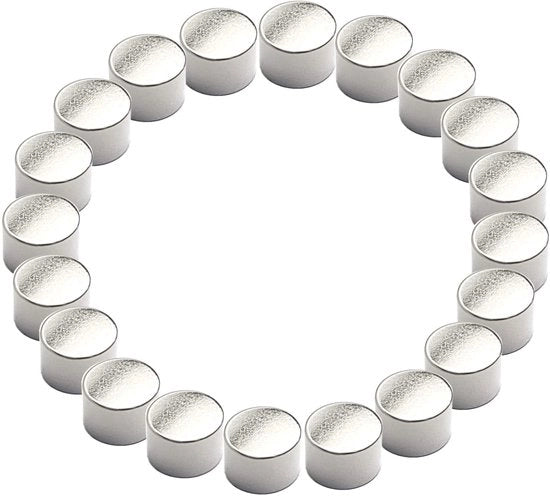 20 forti magneti cilindrici neodymium | Ø 9 mm | Altezza 6 mm | Magnetico da ufficio | Magnetico per lavagne bianche | Minore efficacia su lavagne in vetro a causa del progetto