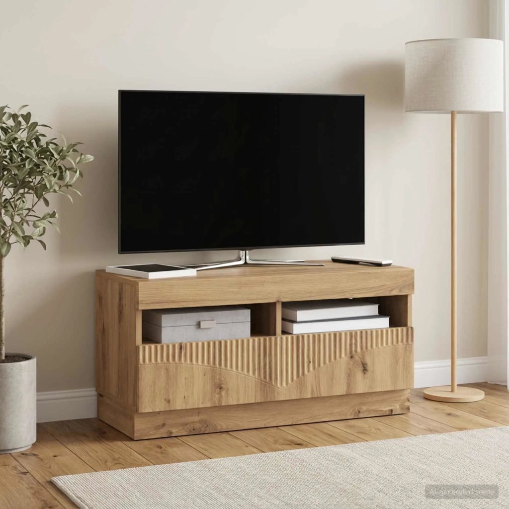 Mobile TV LED Rovere Artigianale Legno ingegnerizzato 897444