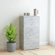 Credenza 6 Cassetti Grigio Cemento 50x34x96cm Legno Multistrato 800670