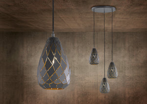 Lampada a Sospensione da Interno  E27 in Metallo Antracite