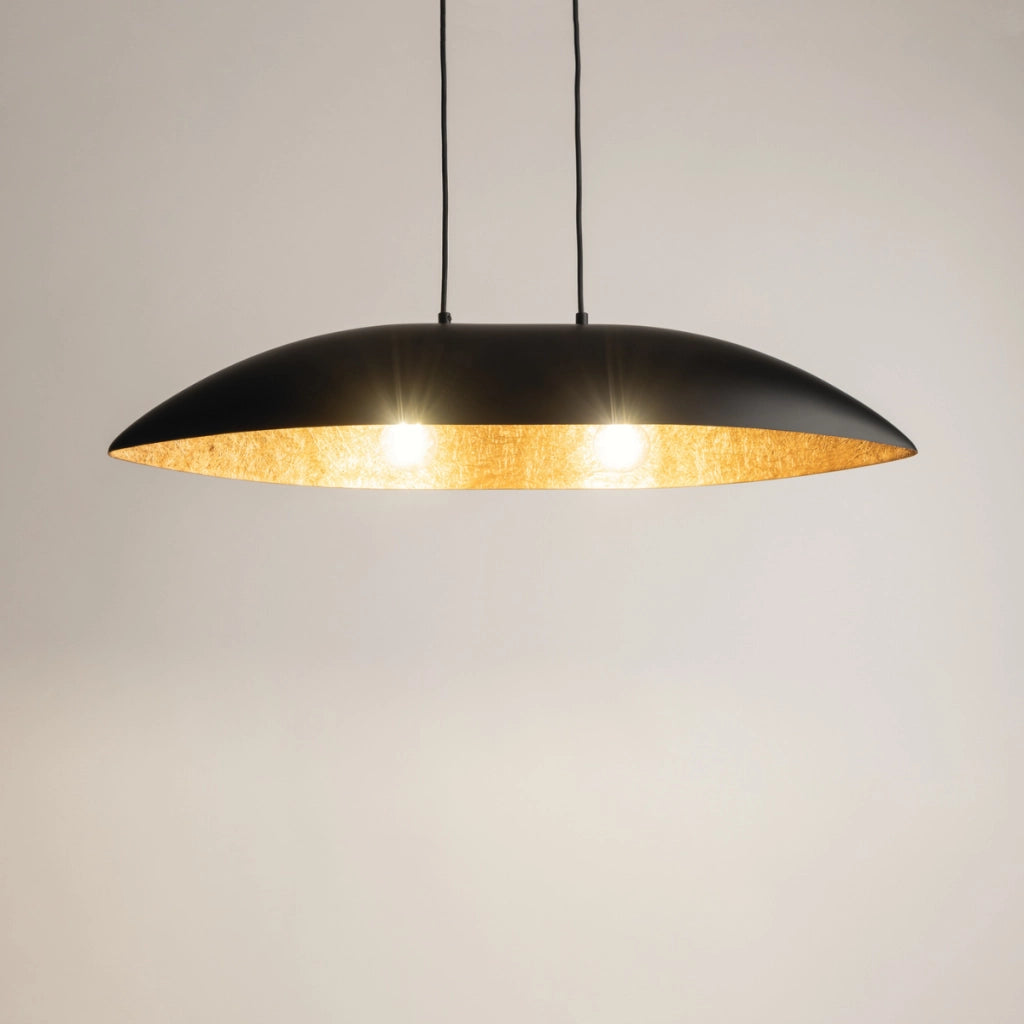 Lampada a sospensione ovale nero rame 2xE27 Gondola Sigma
