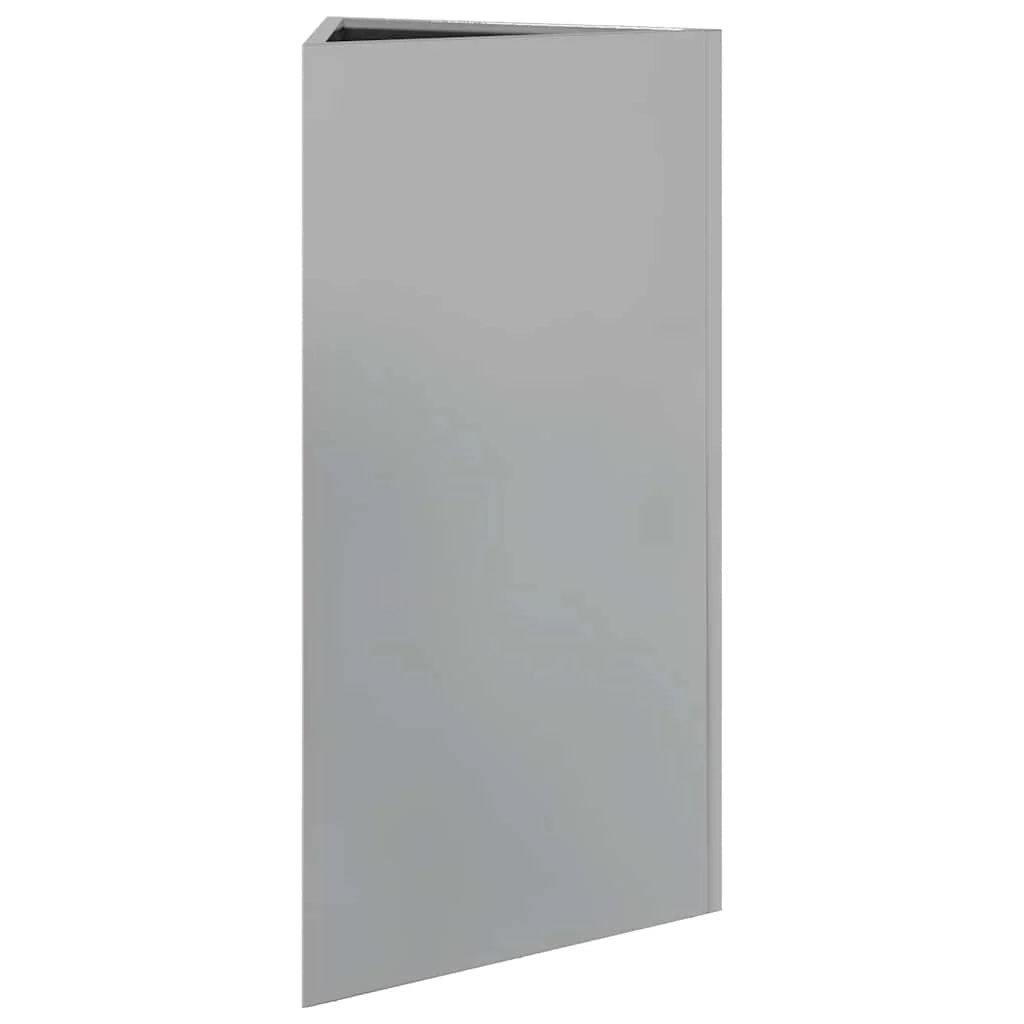 Fioriera rialzata triangolare per piante fiori e patio/giardino 40 x 34,5 x 70 cm acciaio zincato argento 02_0038812
