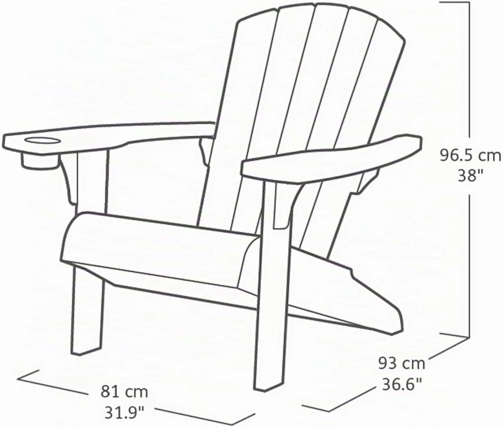 Sedia da Giardino Keter Alpine Adirondack 80x93x93 cm con porta bicchiere Bianco