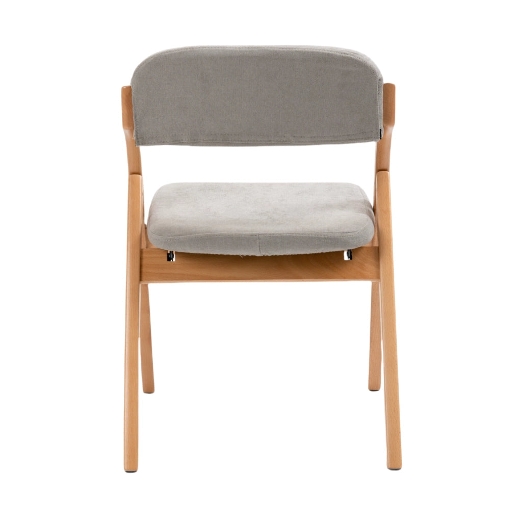 Set di 2 sedie pieghevoli 112x20x50 cm con seduta imbottita in legno grigio