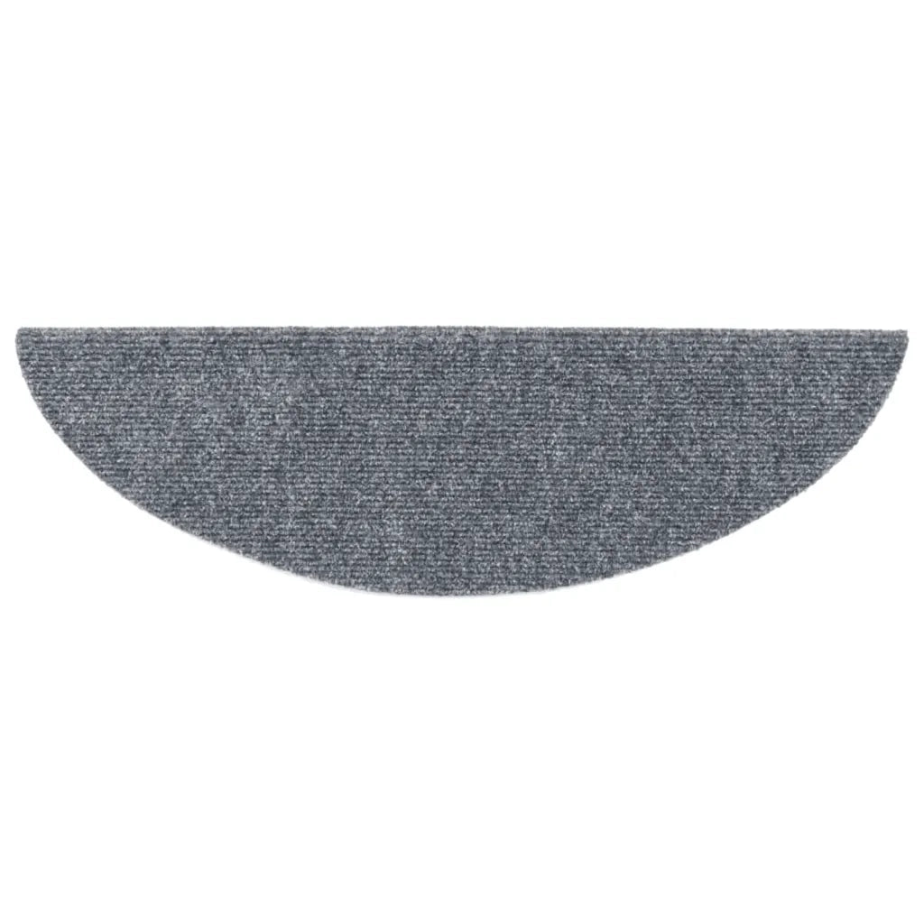 Tappetini per scale autoadesivi 15 pz 56x17x3 cm Grigio chiaro semicircolari 132693
