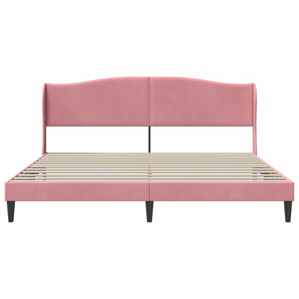 Struttura del letto con testiera Rosa 180 x 200 cm Velluto 42027938