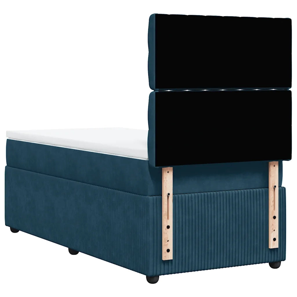 Giroletto a Molle con Materasso Blu 90x190 cm in Velluto 3294524