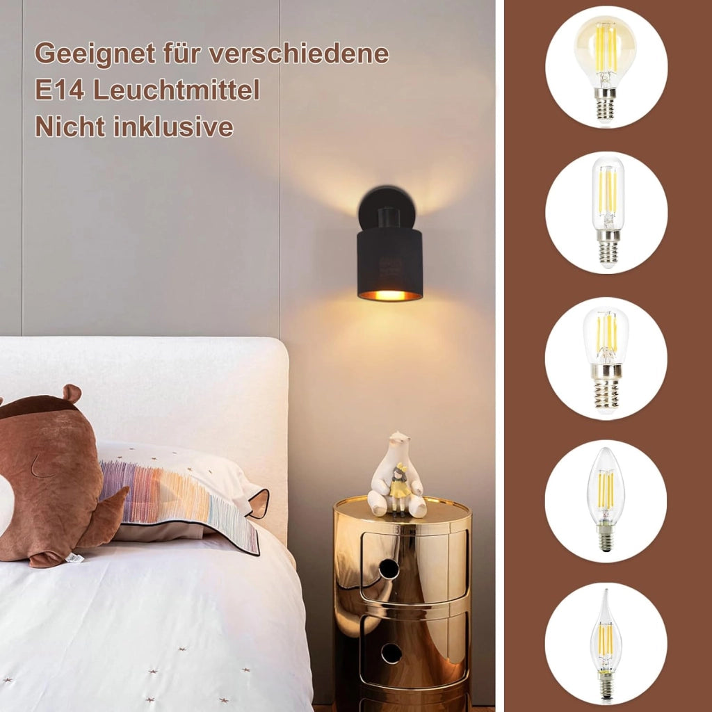 ZMH Faretto da soffitto plafoniera vintage orientabile 350° E14 soggiorno