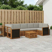 Set di divani da esterno 8 pz Naturale e Grigio Chiaro 3384132