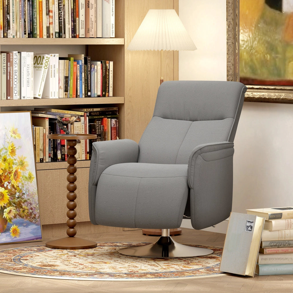 Poltrona relax massaggiante reclinabile girevole ¨C zephmum ¨C grigio 68,5x77x117 cm