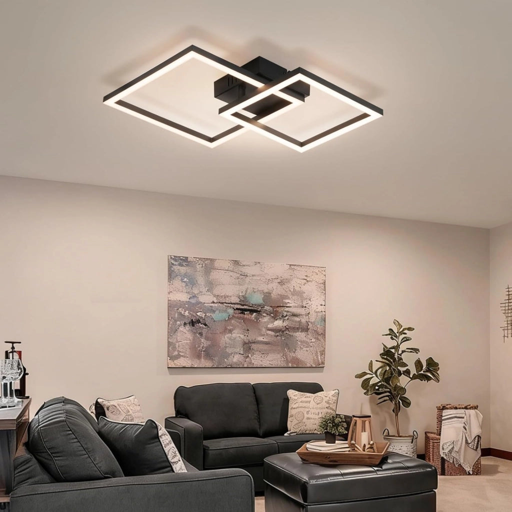 ZMH Plafoniera LED nera 20W 4000K moderna lampada da soffitto per soggiorno camera da letto corridoio ufficio