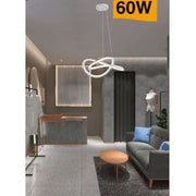 Trade Shop - Lampadario Led Moderno Intrecciato Lampada Soffitto 60w Luce 3000k 6500k 4000k A50b - -bianco Naturale      -