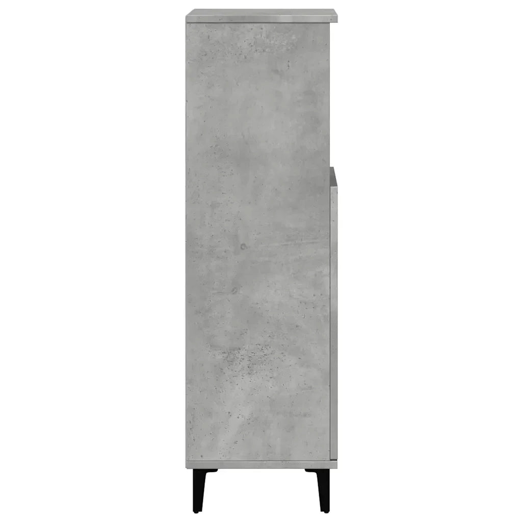 Mobile bagno moderno a parete con vani a giorno 30 x 30 x 100 cm in legno grigio cemento 02_0051038