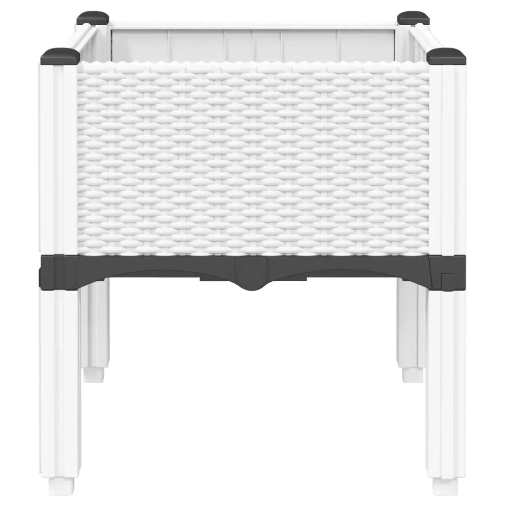 Fioriera da Giardino con Gambe Bianco 40x40x42 cm in PP 367889