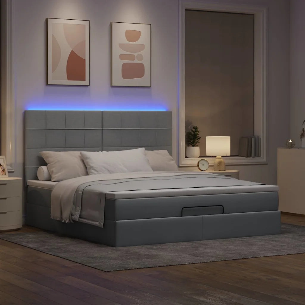 Struttura Letto Pouf con Materasso 160x200 cm in Tessuto 3314017