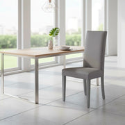 Set 2 sedie rivestite in tessuto grigio Nancy