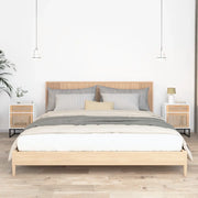 Comodini 2 pz-Set di 2 Tavolino da notte Bianchi 40x30x55,5 cm Legno Multistrato e Ferro