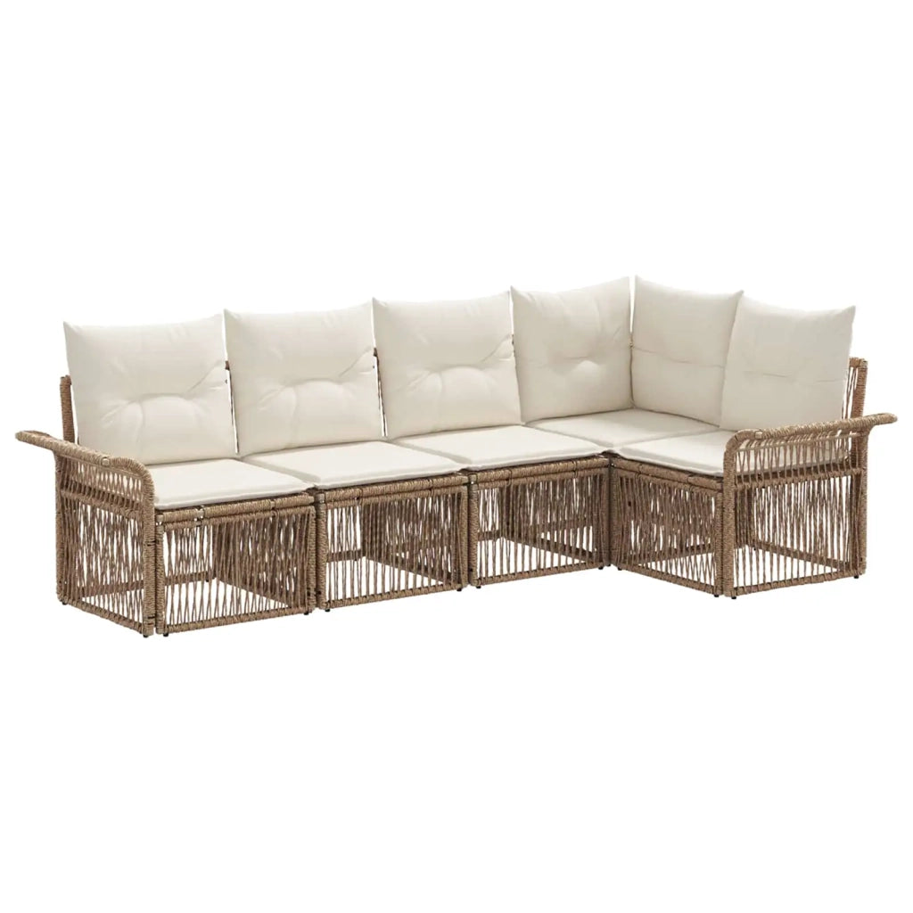 Set Divano da Giardino 5 pcs Beige polyrattan 3434829