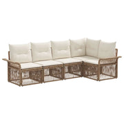 Set Divano da Giardino 5 pcs Beige polyrattan 3434829
