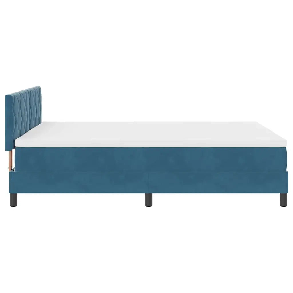Letto a molle con materasso Blu Scuro 160 x 200 cm Velluto 3339252