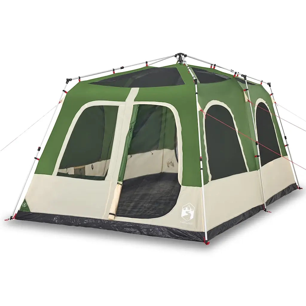 Tenda Familiare a Cupola 8 Persone-Tenda da campeggio Verde a Rilascio Rapido