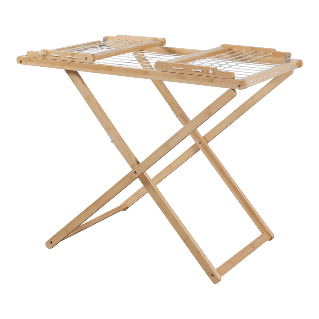 Stendibiancheria in bambù 154 x 59 x 82 cm bianco naturale 03_0011337