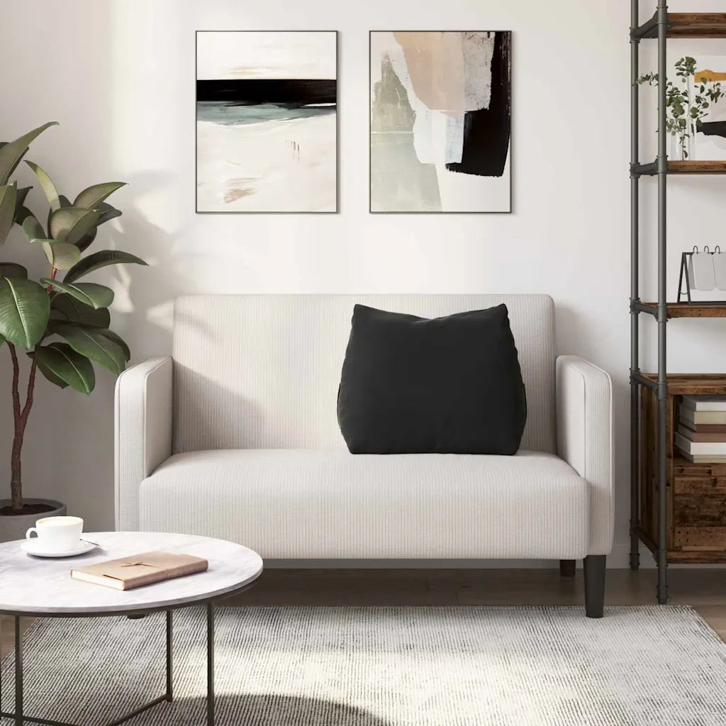 Cuscino per Schiena Nero 60 x 20 x 50 cm Tessuto in Cords 42015054