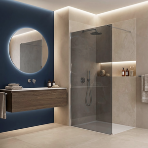 Parete Doccia Rea Flexi Grey / Chrome 90