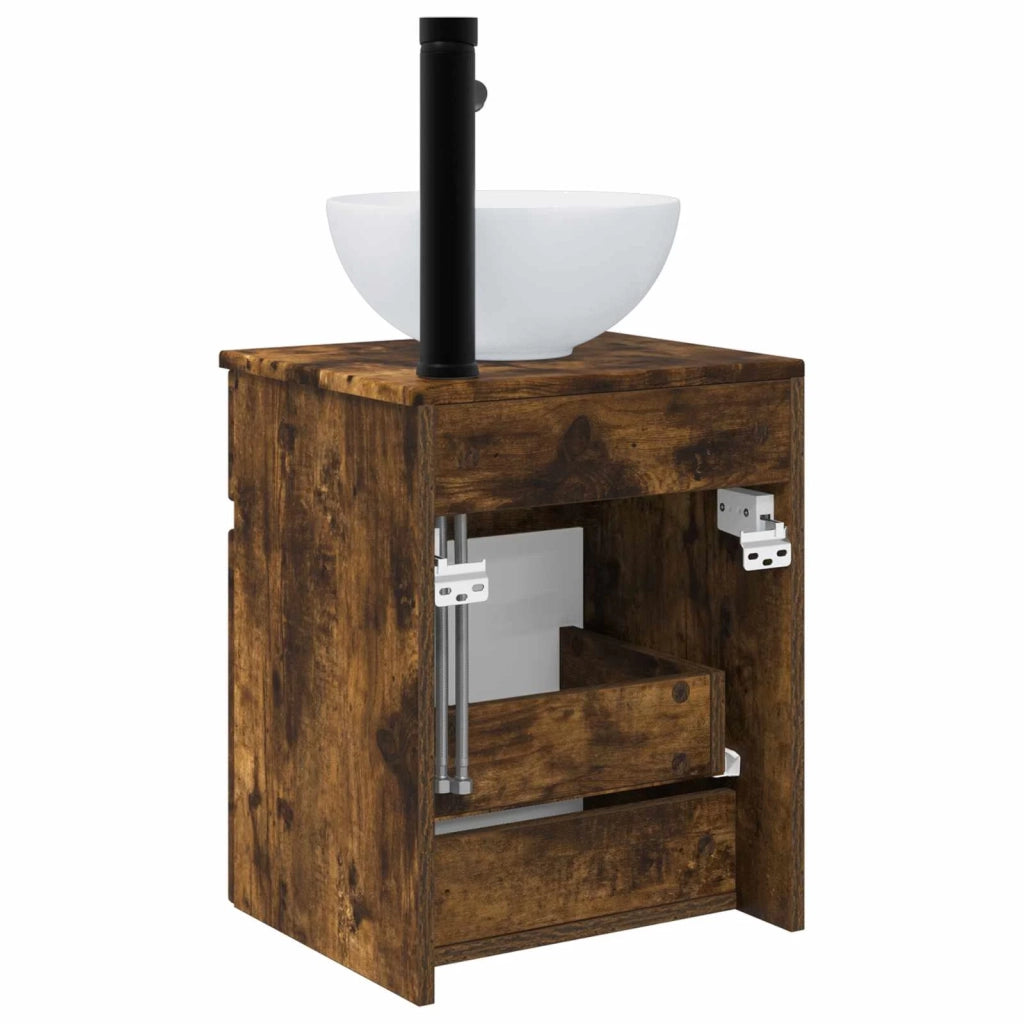 Mobile lavabo da parete Rovere Fumo 39 x 35 x 63 cm 890547