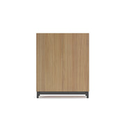 Scarpiera Herdasa effetto rovere ante stampa doghe gambe grafite 112x90x27cm
