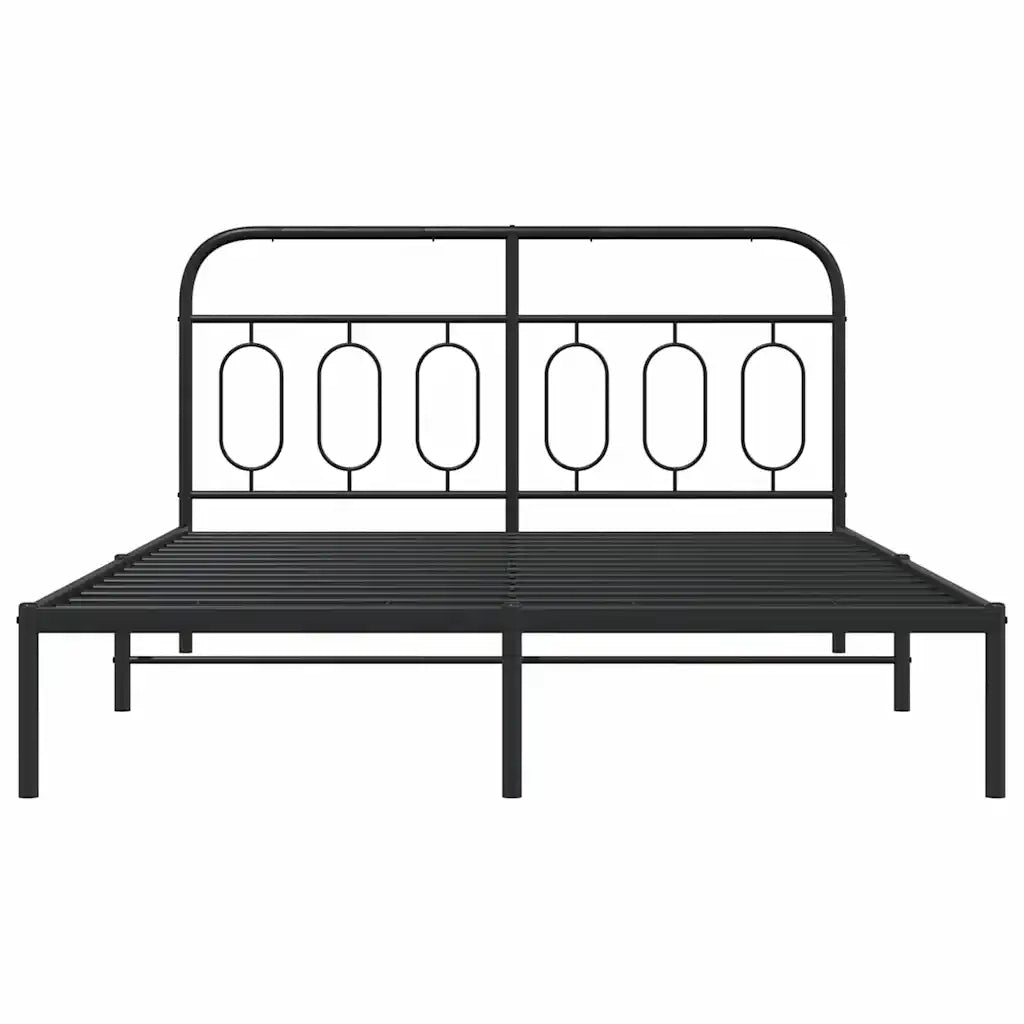 Giroletto con Testiera in Metallo Nero 150x200 cm 377119