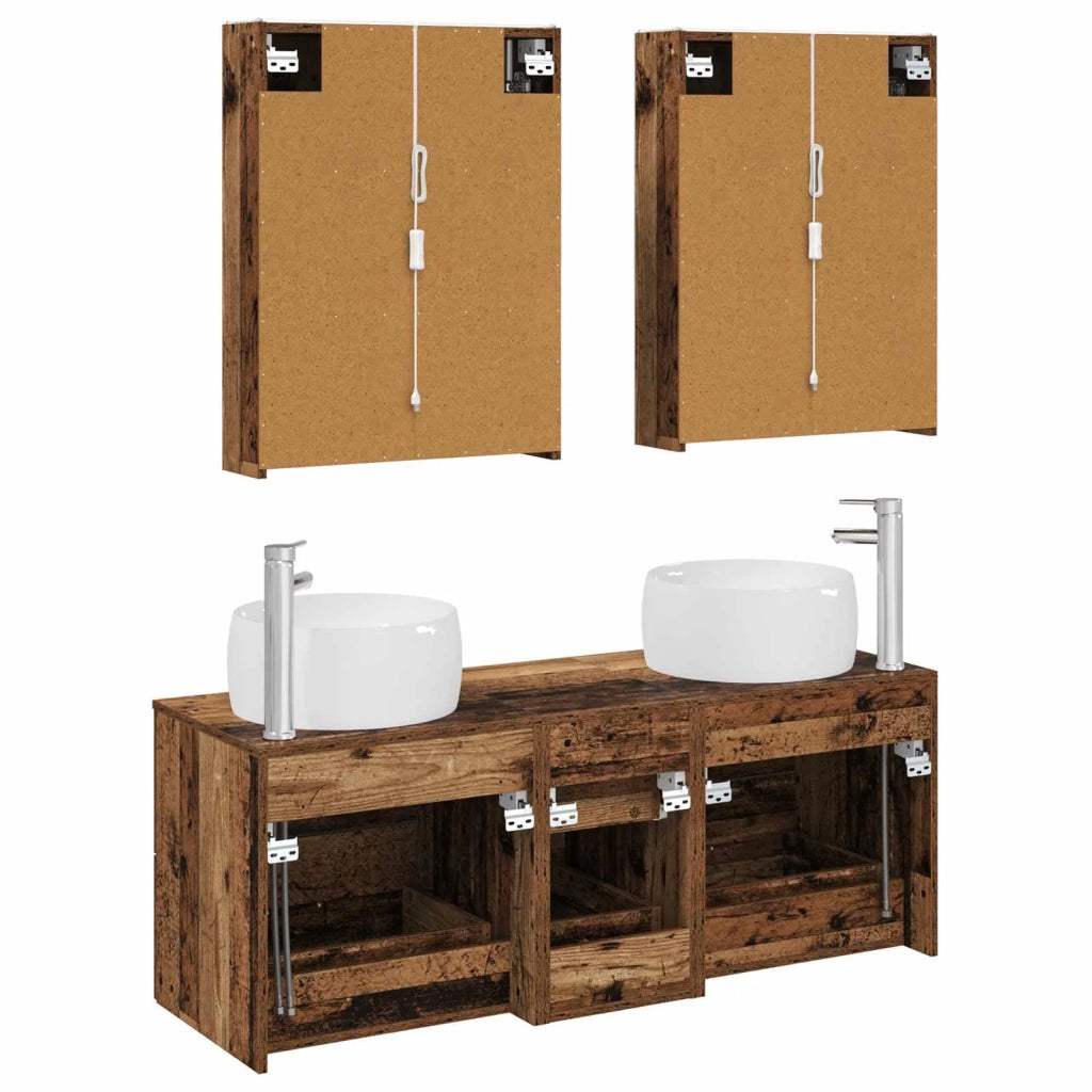 Set di mobili per il bagno 5 pcs Legno antico 3407053