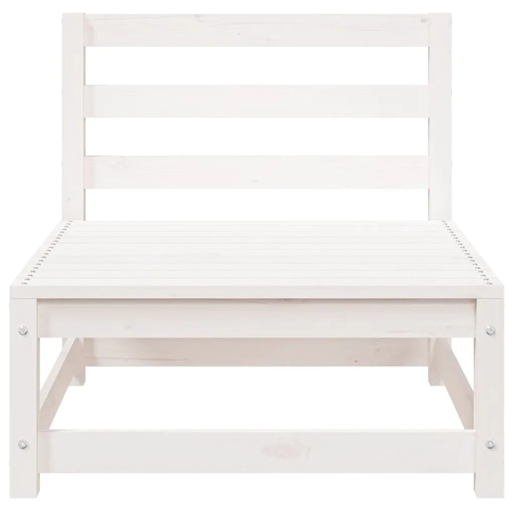 Salotto da Giardino-Set Divani da Giardino2 pz Cuscini Bianchi Massello di Pino 283654
