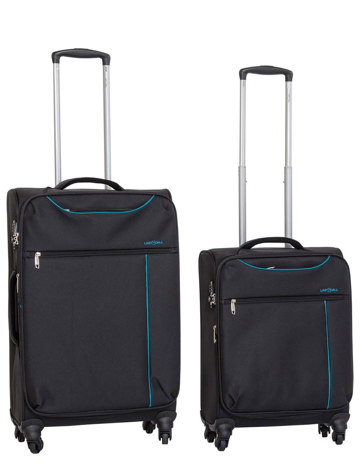Set 2 Valigie Trolley Morbide in Poliestere 4 Ruote TSA Ravizzoni Stella Nere