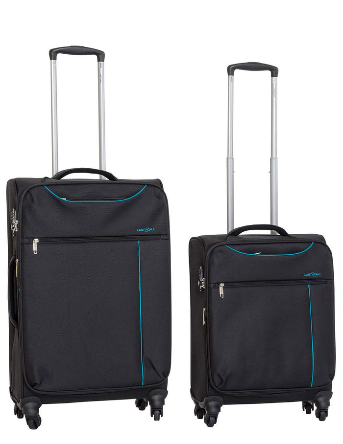 Set 2 Valigie Trolley Morbide in Poliestere 4 Ruote TSA Ravizzoni Stella Nere
