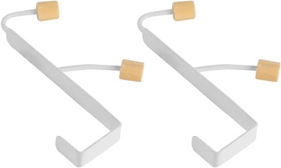 Appoggiate porte in legno con doppio gancio - Set da 2 - Per l'appoggio di giacche, cappelli, accappatoi e asciugamani