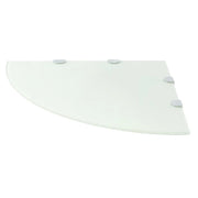 Mensola | Ripiano | Scaffale Angolare con Supporti Cromati Vetro Bianco 45x45 cm