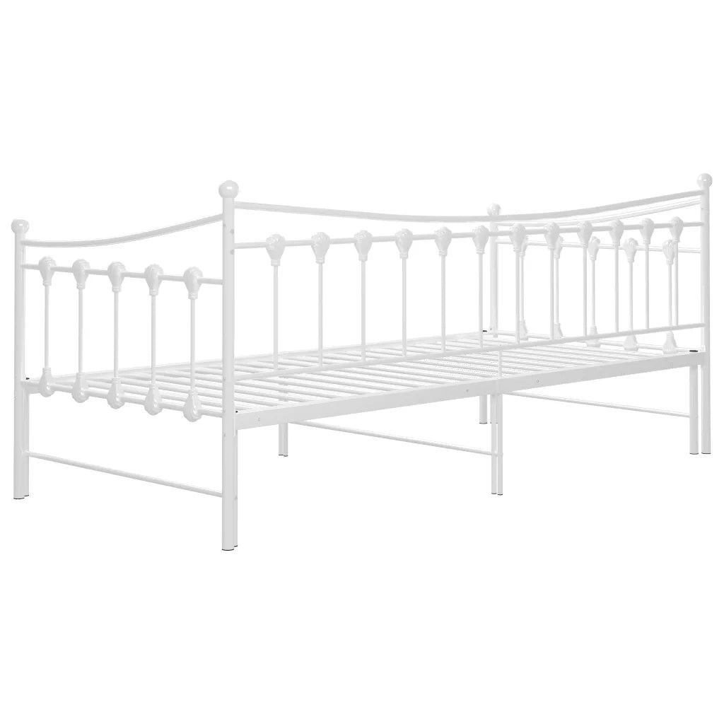 Telaio Divano Letto Estraibile Bianco in Metallo 90x200 cm 324759