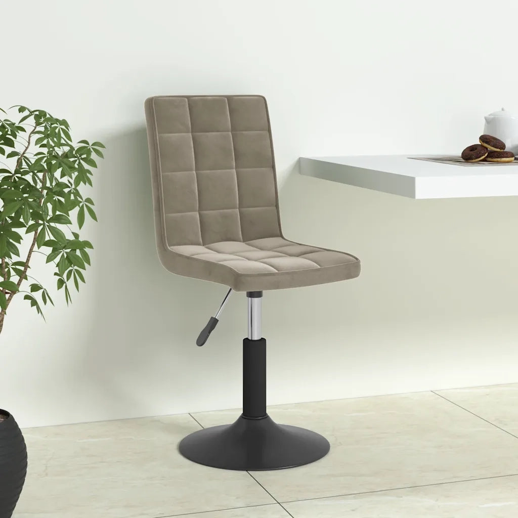 Sedie da Pranzo Girevoli 6 pz Grigio Chiaro in Velluto 3089300