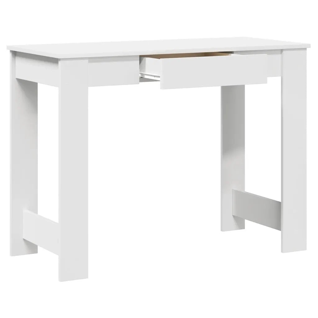 Scrivania-Scrivanie per ufficio e studio-Scrittoio Bianca 100x45x75 cm in Legno Multistrato