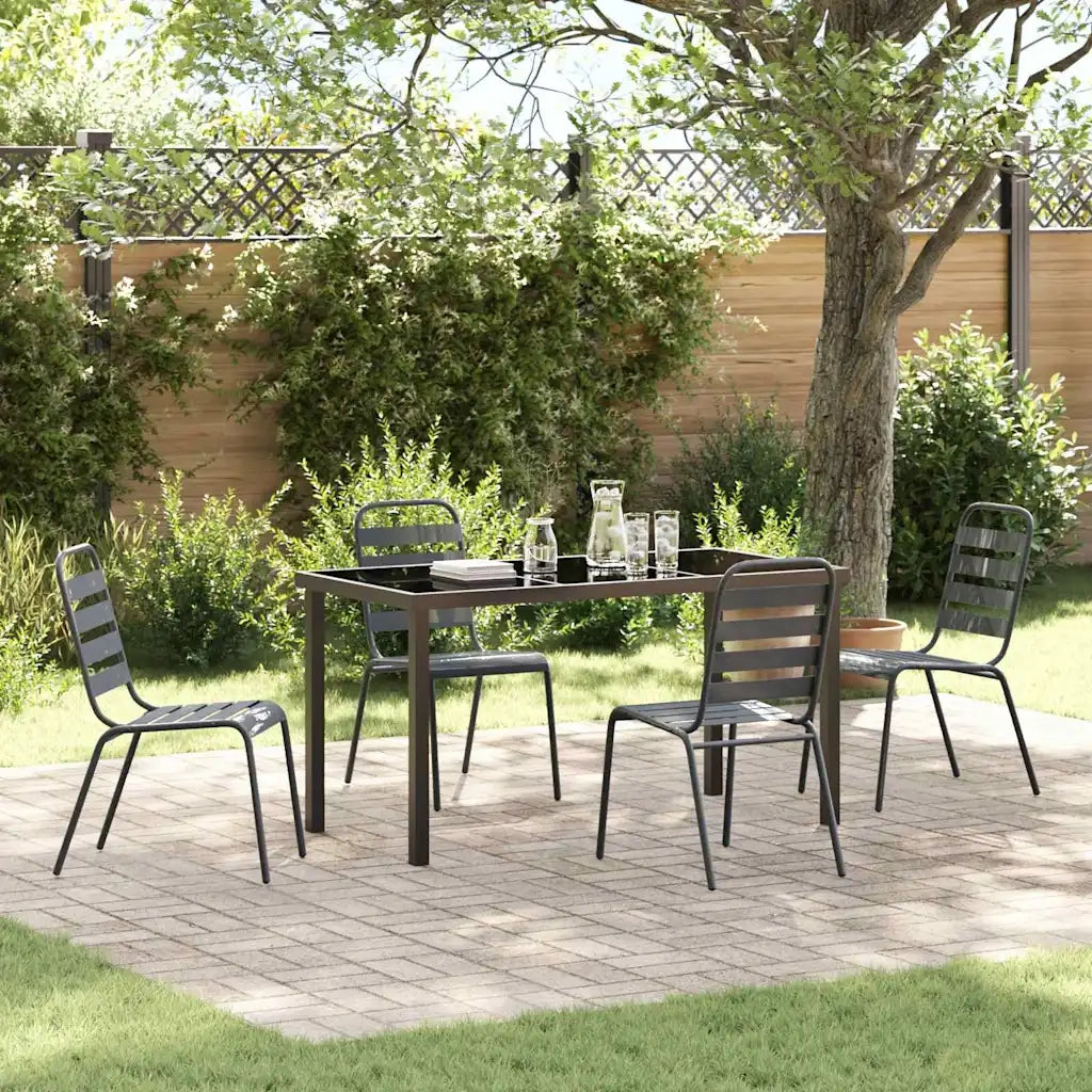 Set da Pranzo per Giardino 5 pz | Set Salotto da Giardino Antracite