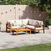 Set Divani da Giardino 4pz con Cuscini Legno Massello di Acacia 3214848