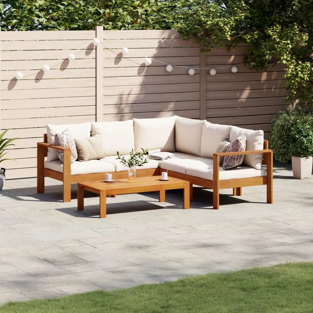 Set Divani da Giardino 4pz con Cuscini Legno Massello di Acacia 3214848