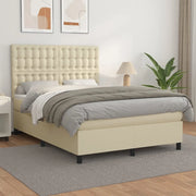 Giroletto a Molle con Materasso Crema 140x190 cm in Similpelle cod mxl 55136