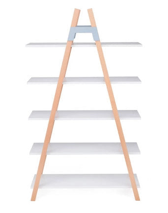 Libreria 5 Ripiani 100x40x170 cm in MDF e Legno Bianco/Faggio