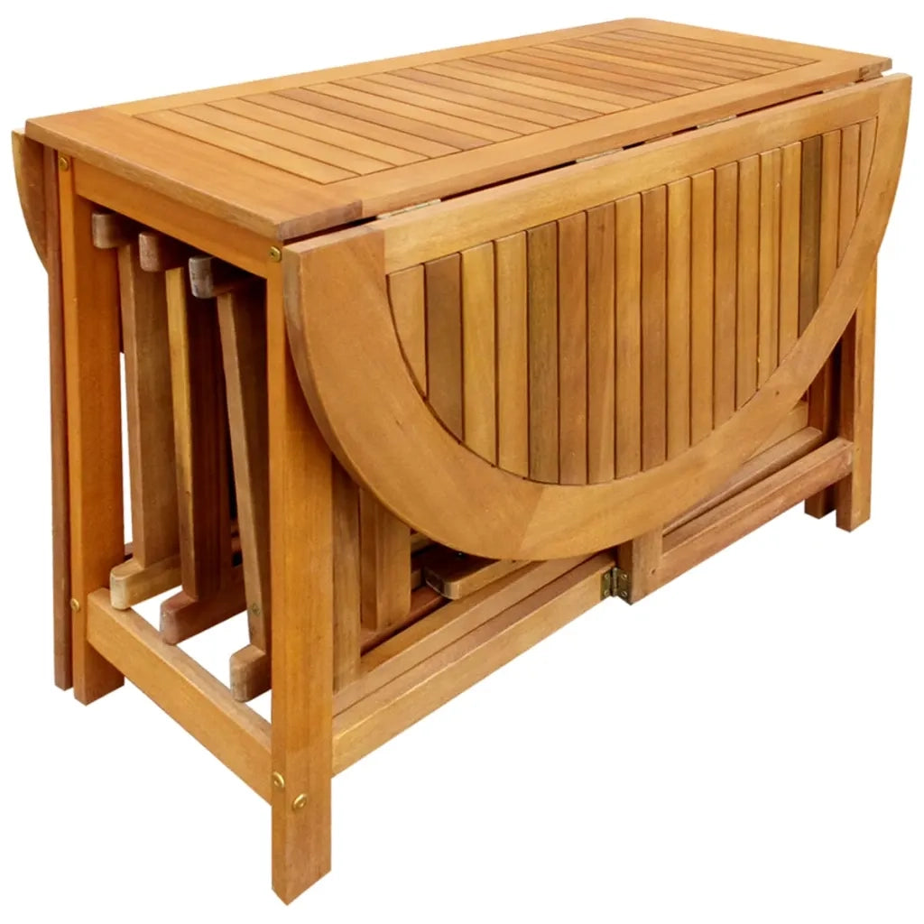 Set da Pranzo da Giardino 5 pz Pieghevole in Massello di Acacia 45594